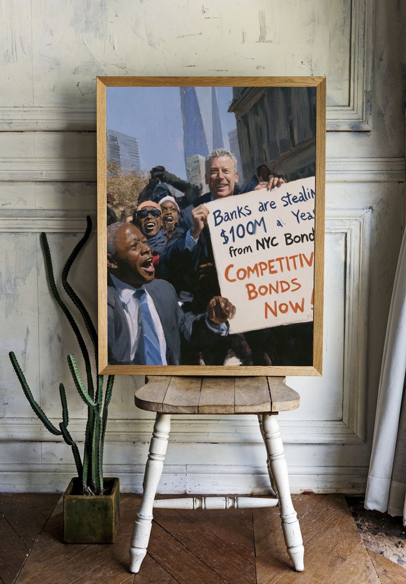 NYC Protest Scene Illustration Poster. room preview