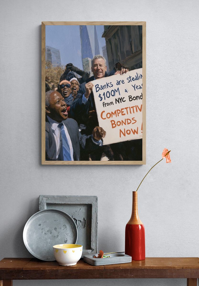 NYC Protest Scene Illustration Poster. — room view 3