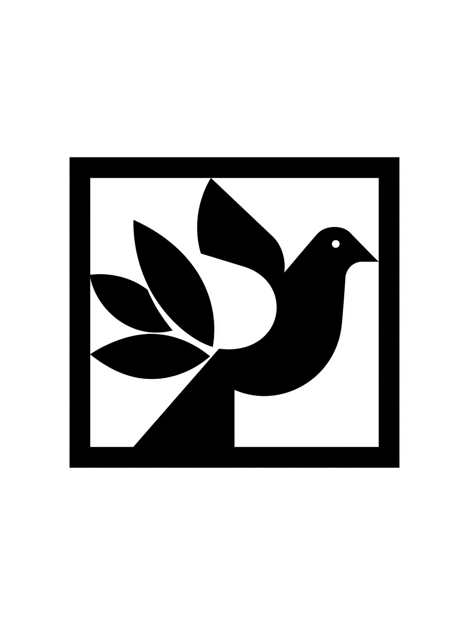 Abstract Dove Line-Art Poster. poster detail