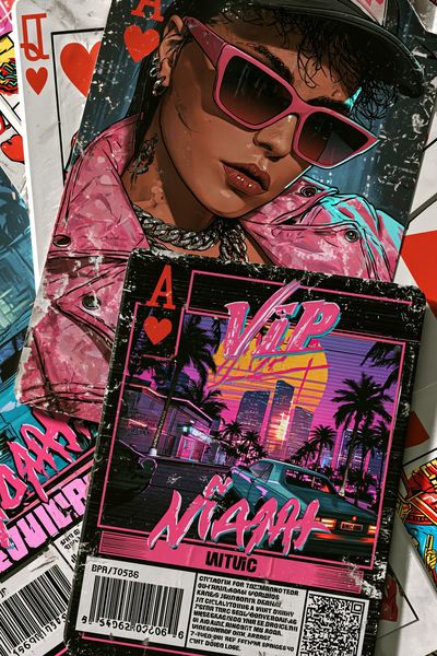 Neon Vibe Portrait Poster.