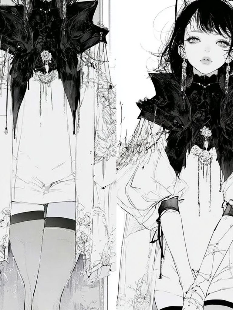 Gothic Fashion Girl Illustration Poster. poster detail