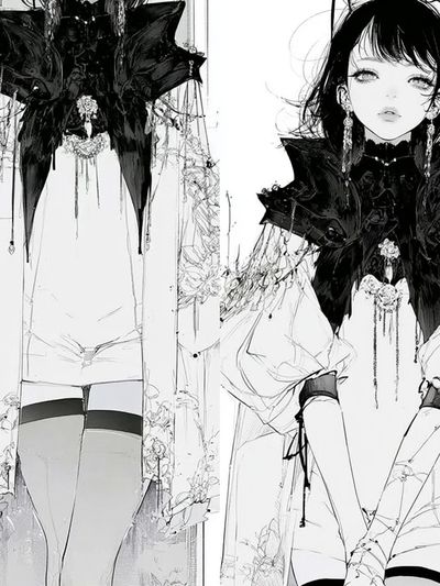 Gothic Fashion Girl Illustration Poster. poster