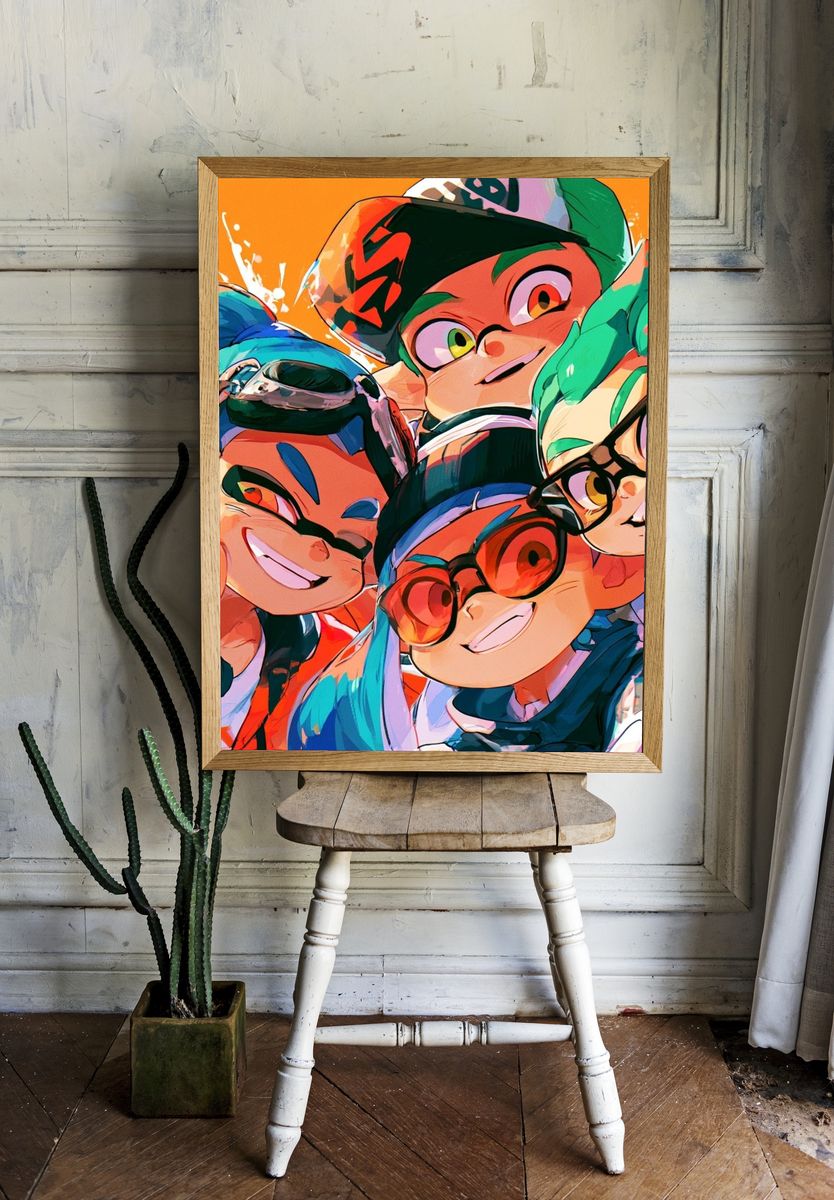 Colorful Cartoon Squad Poster. — room view 1