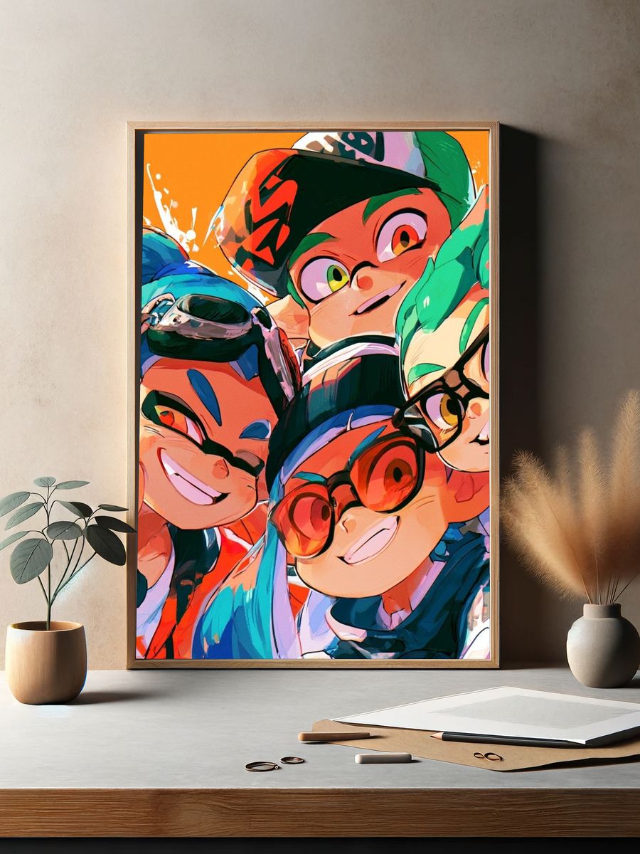 Colorful Cartoon Squad Poster. — room view 2