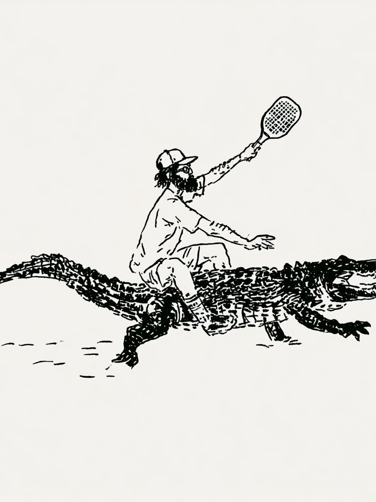 Alligator Rider Illustration Poster. poster detail