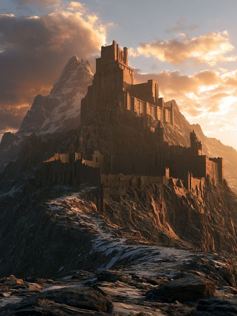 Mountain Fortress Fantasy Print. poster detail