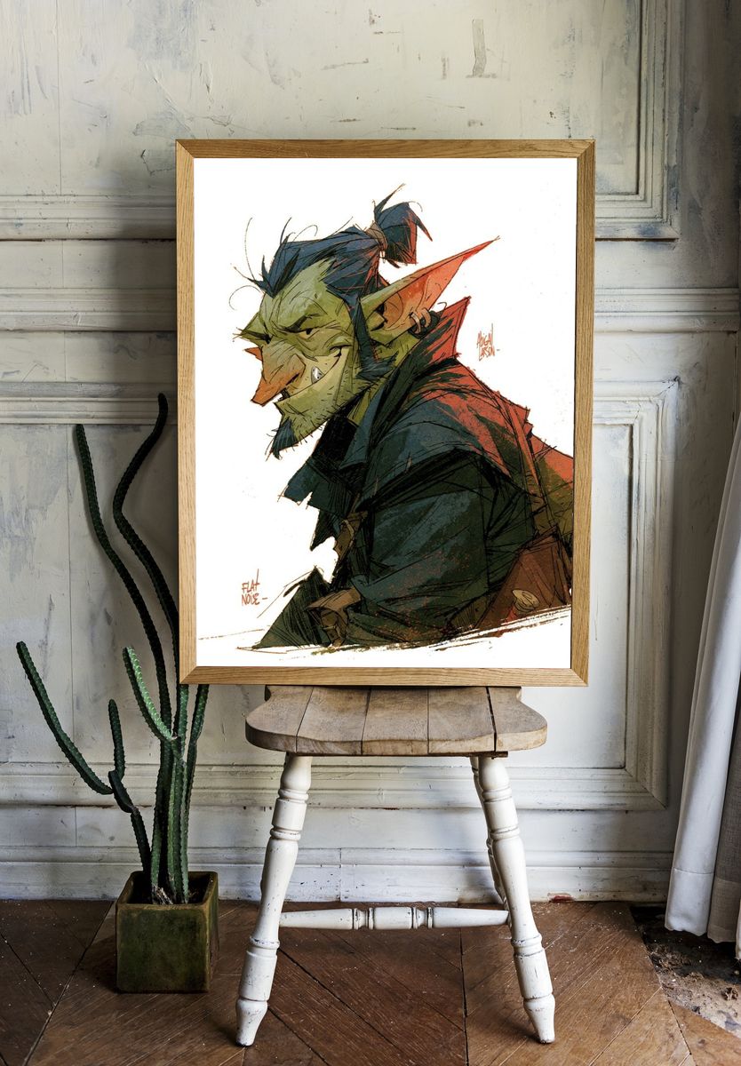 Red Bird Commander Illustration Poster. — room view 1