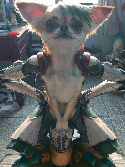 Cyber Chihuahua Portrait Poster. poster