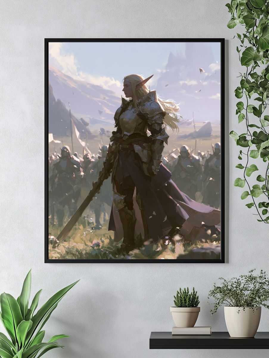 Elf Warrior Fantasy Illustration Poster. — room view 4