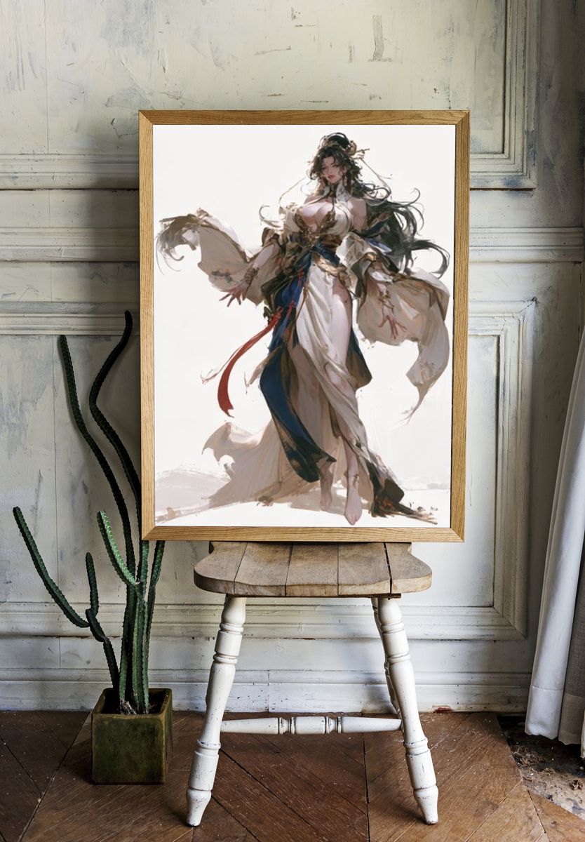 Ethereal Fantasy Woman Illustration Poster. room preview