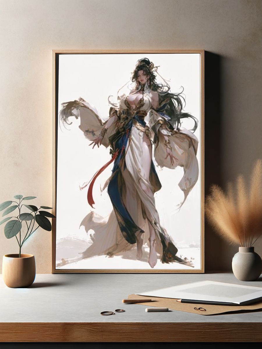 Ethereal Fantasy Woman Illustration Poster. — room view 2