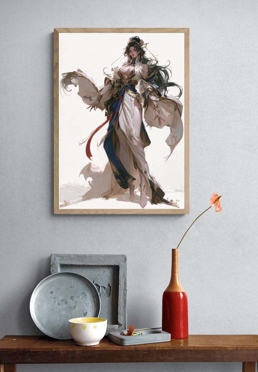 Ethereal Fantasy Woman Illustration Poster. — room view 3