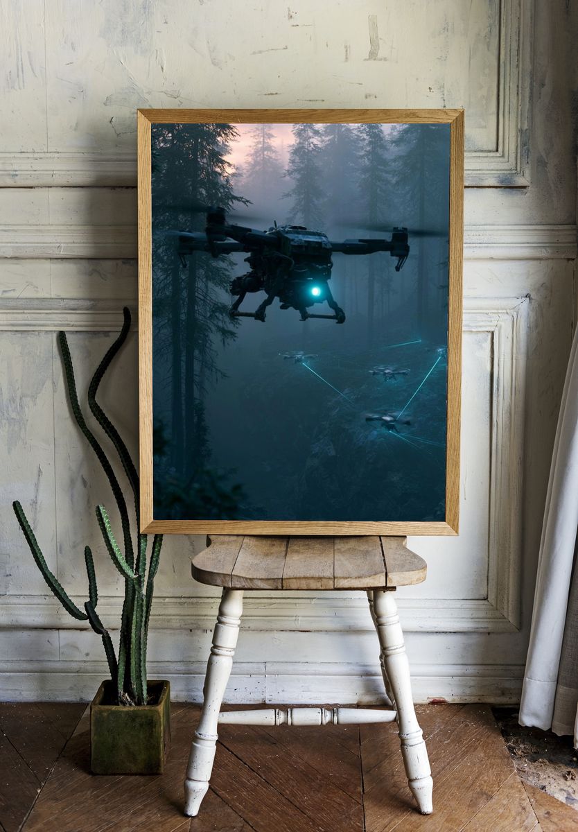 Drone Forest Surveillance Poster. room preview