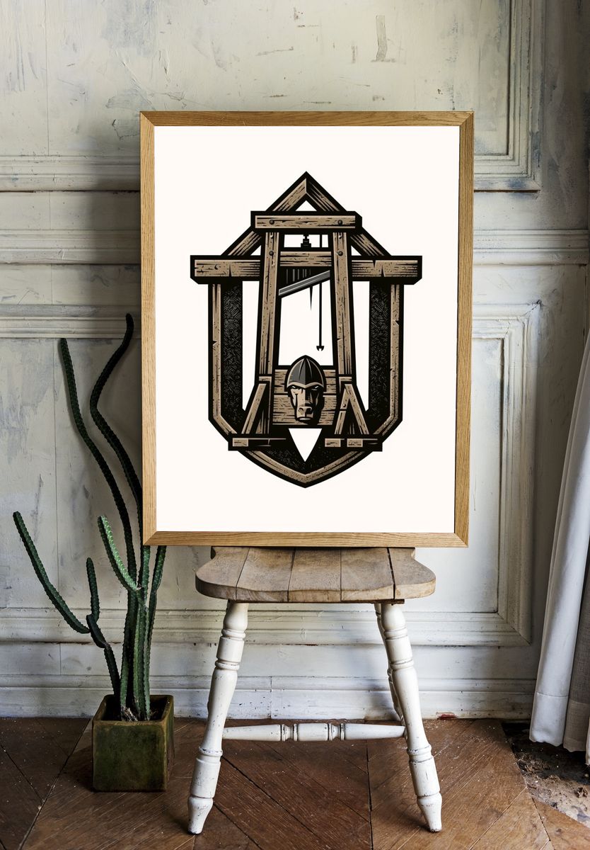 Medieval Siege Engine Illustration Poster. room preview