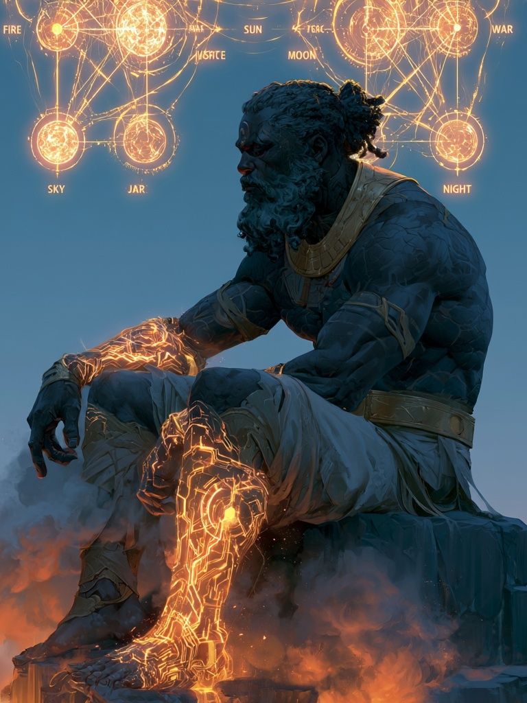 Mythic Titan Digital Art Poster. poster — illustration art