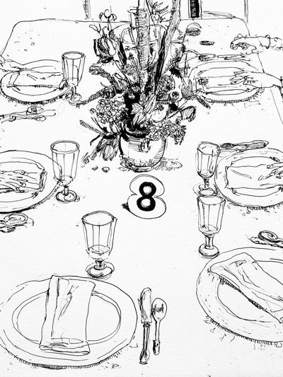 Dinner Table Sketch Poster.