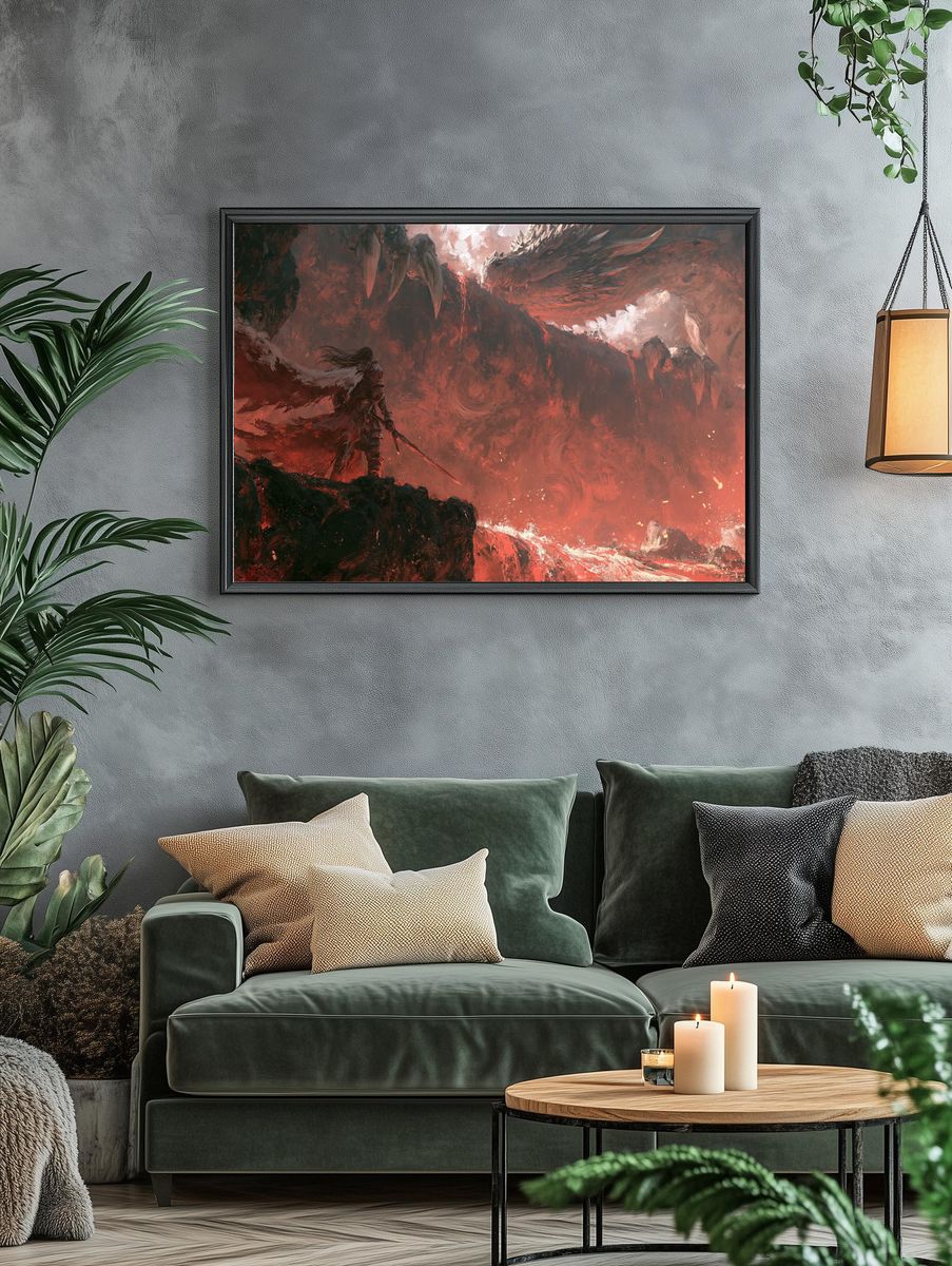 Dragon Slayer Fantasy Art Print. — room view 4