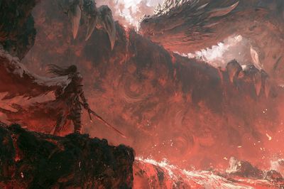 Dragon Slayer Fantasy Art Print. poster