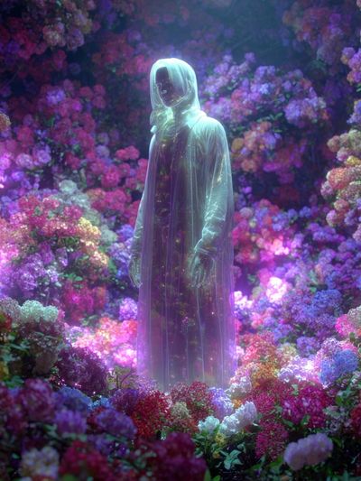 Ethereal Floral Figure Digital Art Print. poster print