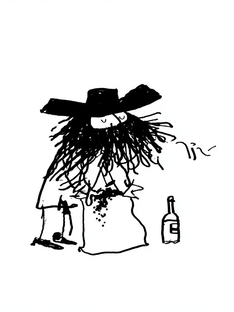 Whimsical Drunk Cowboy Illustration Poster. poster — illustration art