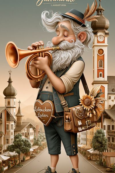 Kitzbüheler Jahrmarkt Illustration Poster. poster