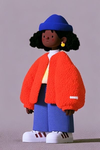 Stylized Doll Portrait Illustration Poster. poster