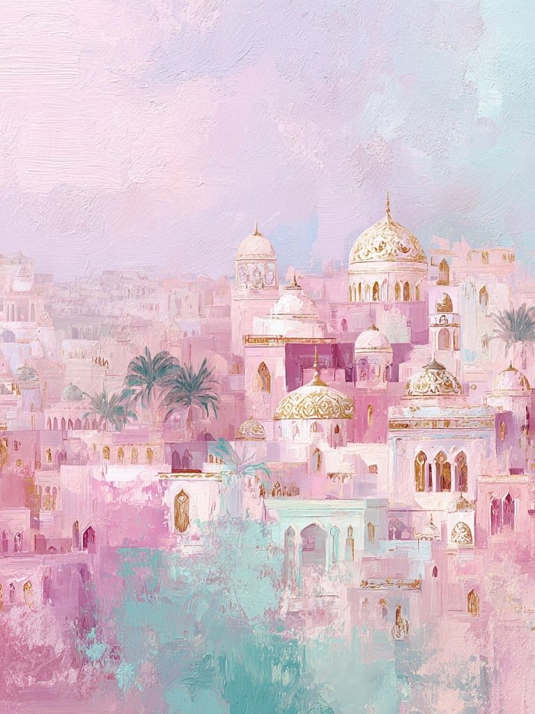 Pastel Cityscape Illustration Poster. poster detail