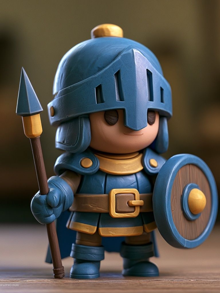 Toy Knight Figurine Illustration Print. poster — illustration art