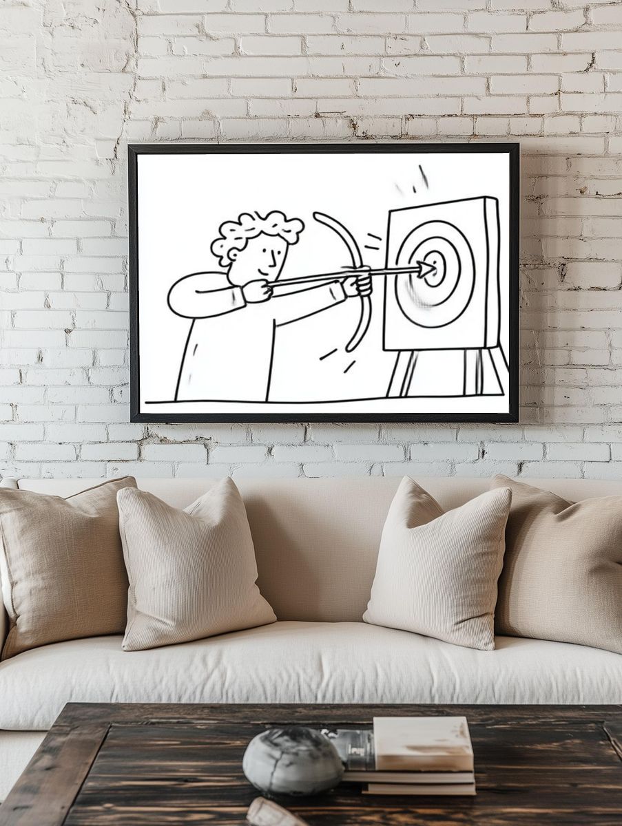 Archery Target Practice Illustration Poster. room preview