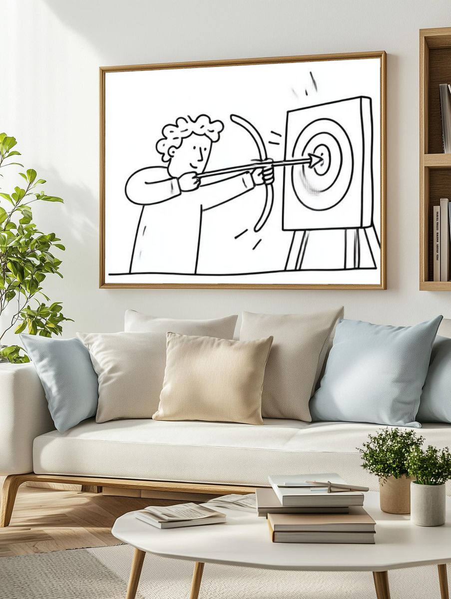 Archery Target Practice Illustration Poster. — room view 2