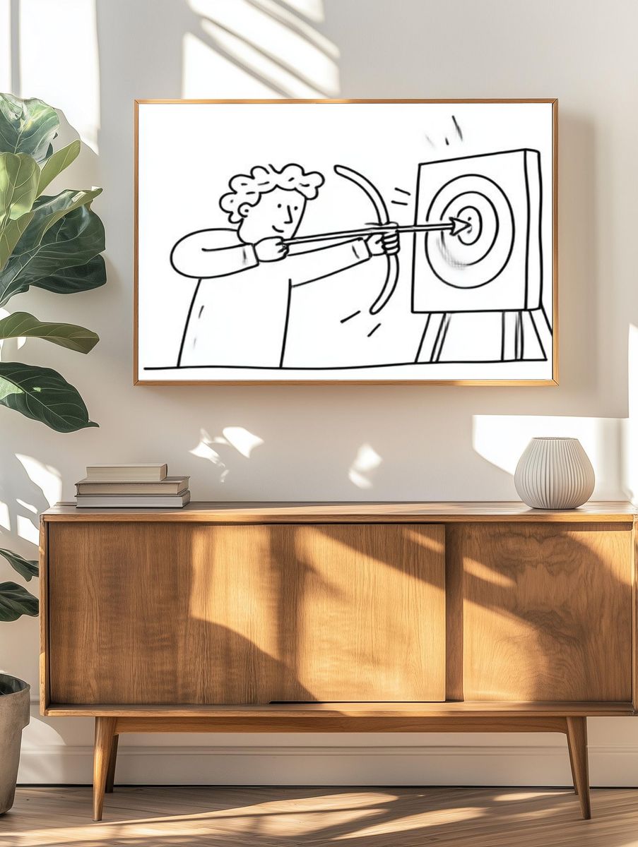 Archery Target Practice Illustration Poster. — room view 3