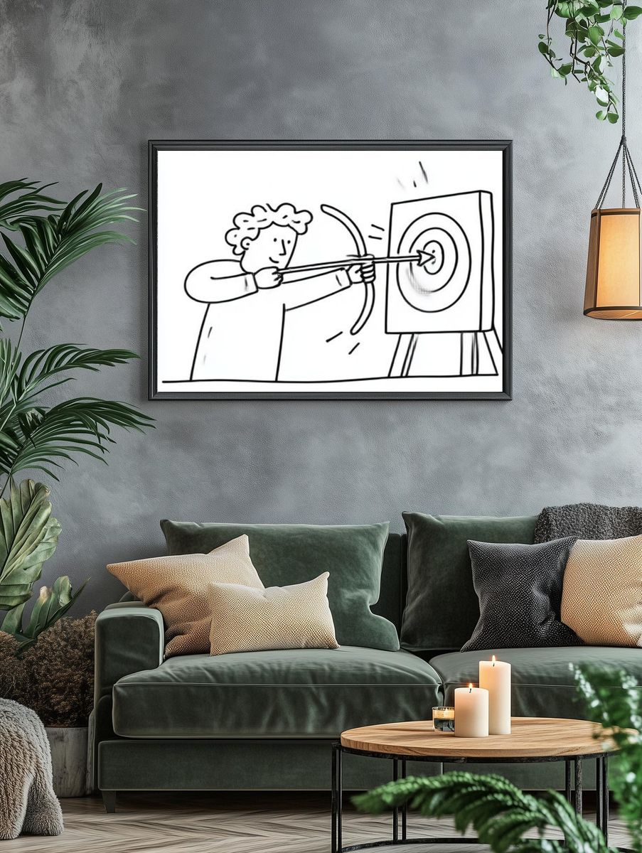 Archery Target Practice Illustration Poster. — room view 4