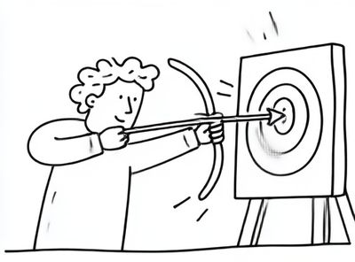 Archery Target Practice Illustration Poster. poster print