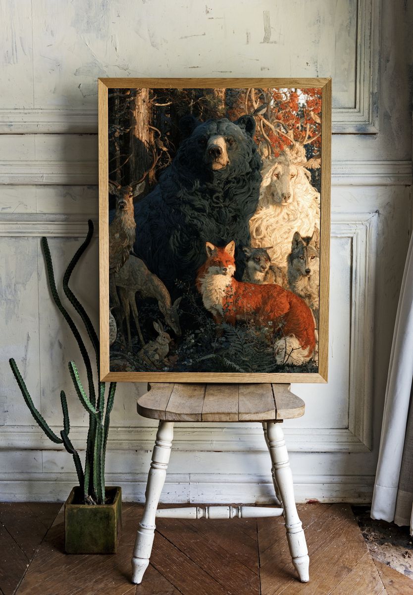 Dachshund Balloon Ride Illustration Poster room preview