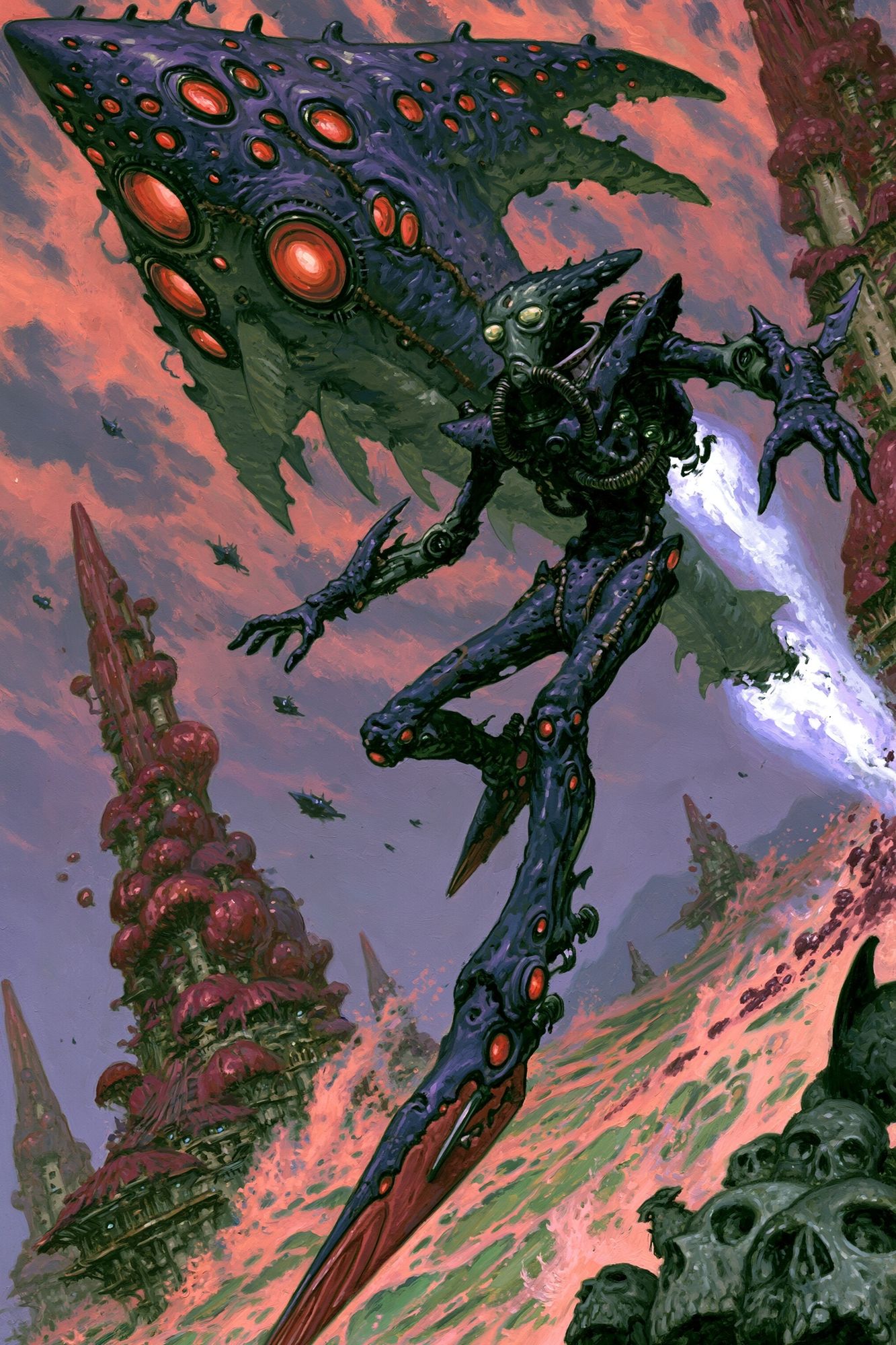Alien Mecha Battle Illustration Poster. poster detail