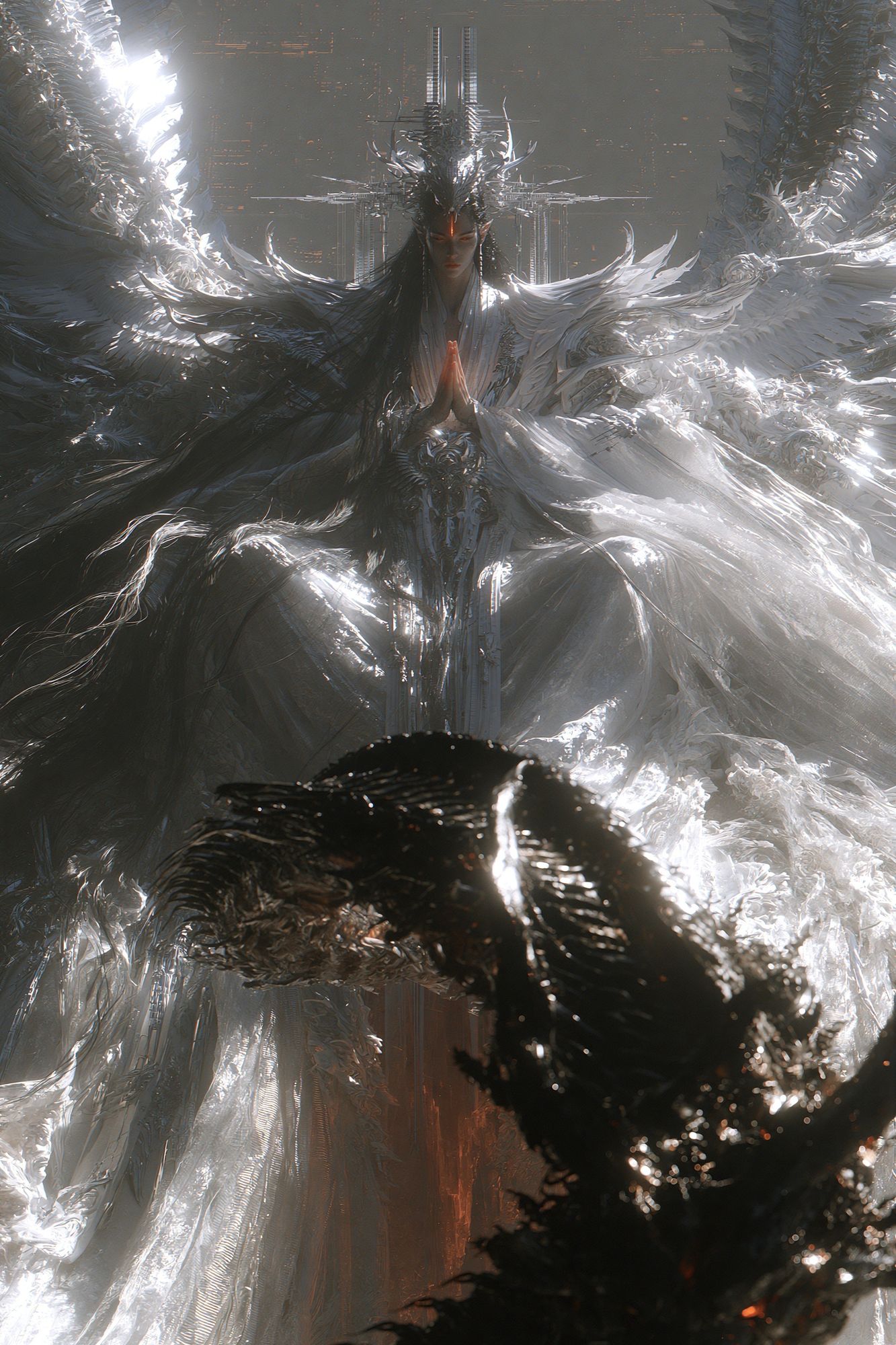 Celestial Guardian Digital Art Poster. poster detail