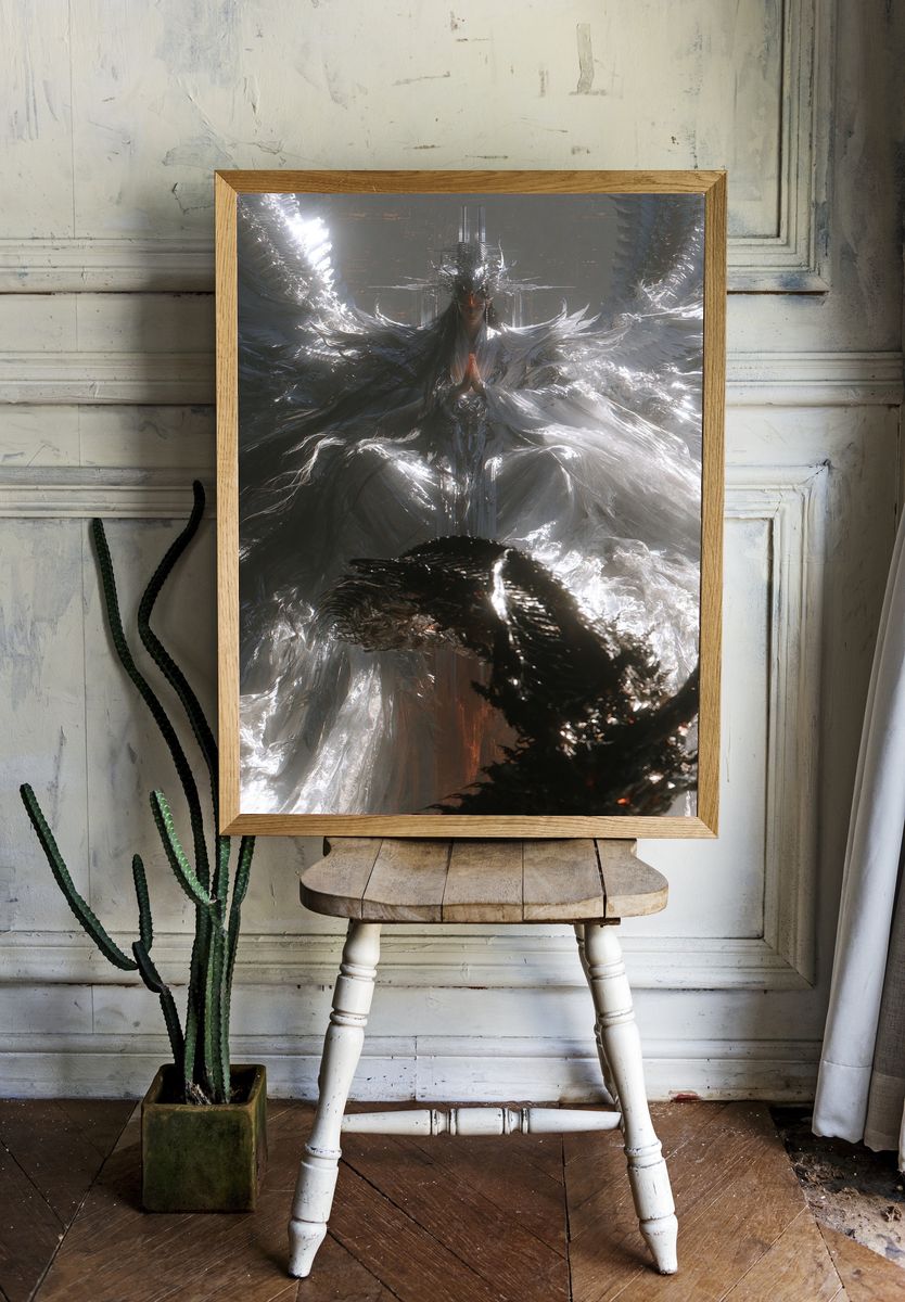 Celestial Guardian Digital Art Poster. — room view 1