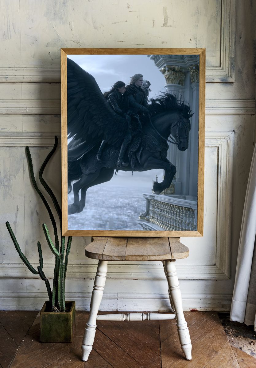 Dark Pegasus Fantasy Poster. room preview