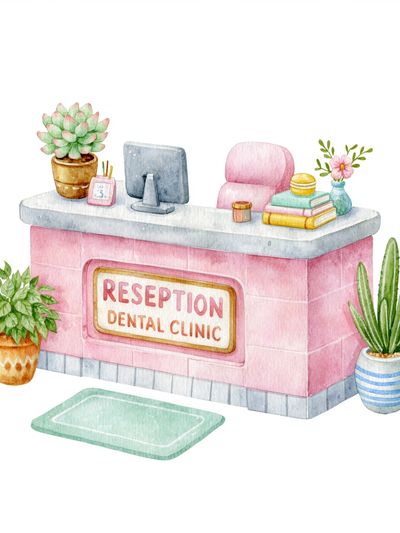 Dental Clinic Reception Watercolor Poster. poster