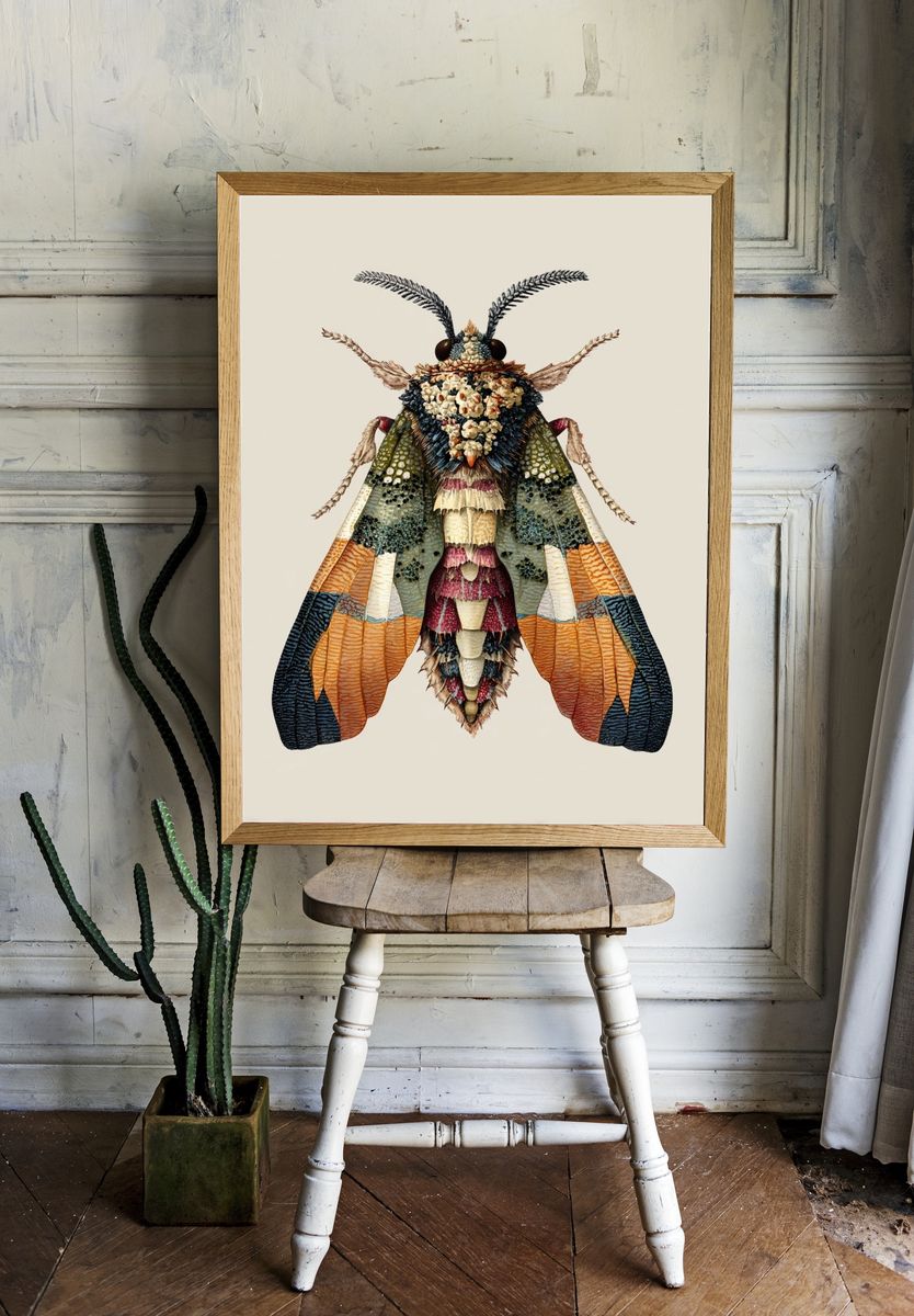 Decorative Moth Illustration Poster room preview