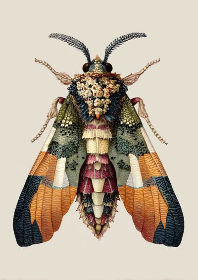 Decorative Moth Illustration Poster. poster print