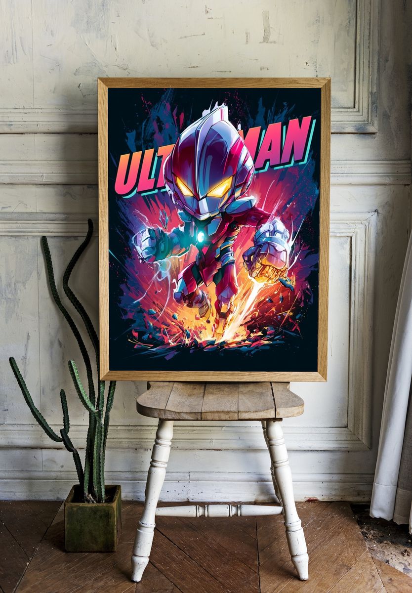 Ultraman Neon Action Poster. — room view 1