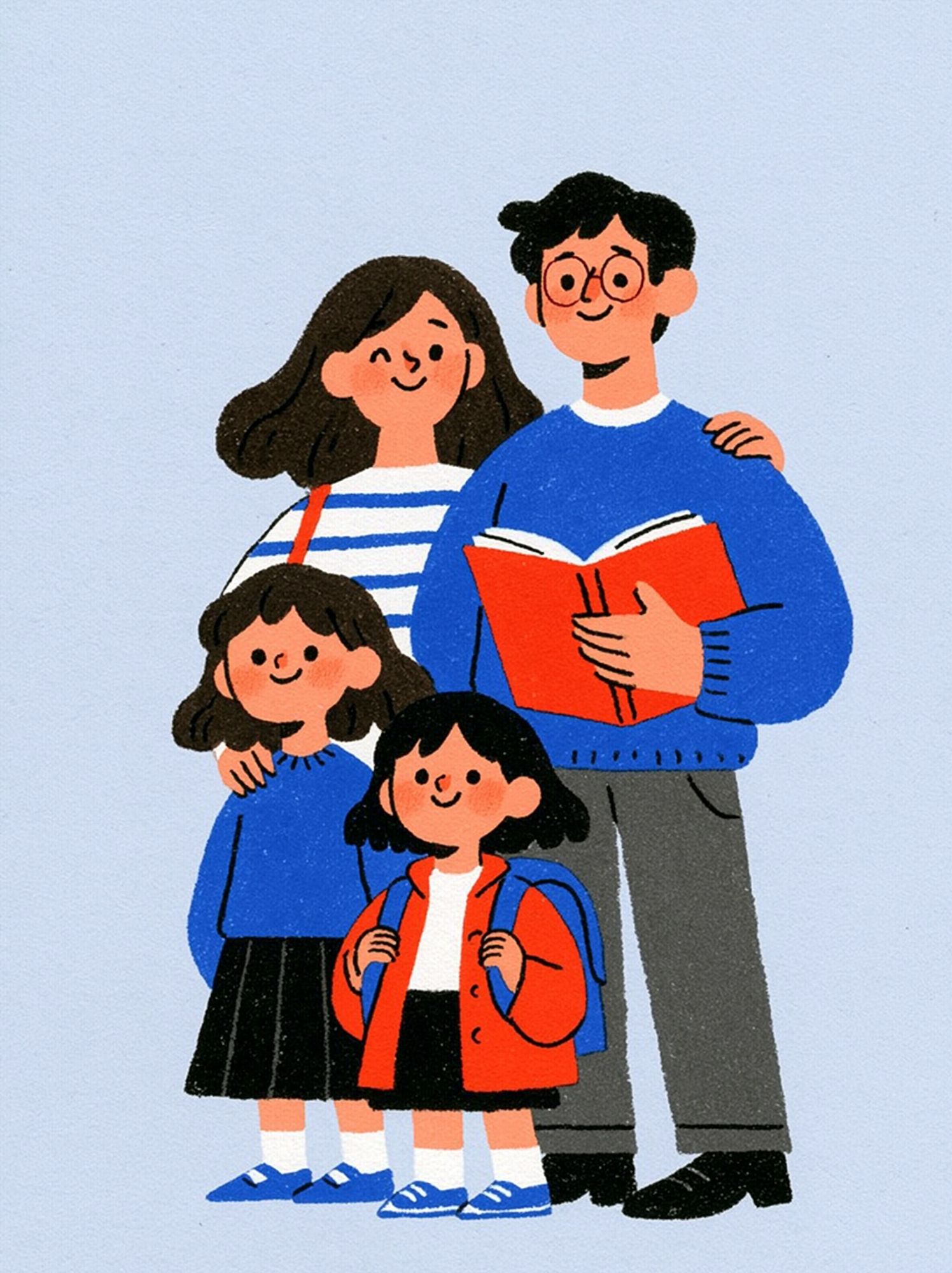 Happy Family Illustration Poster. poster — illustration art