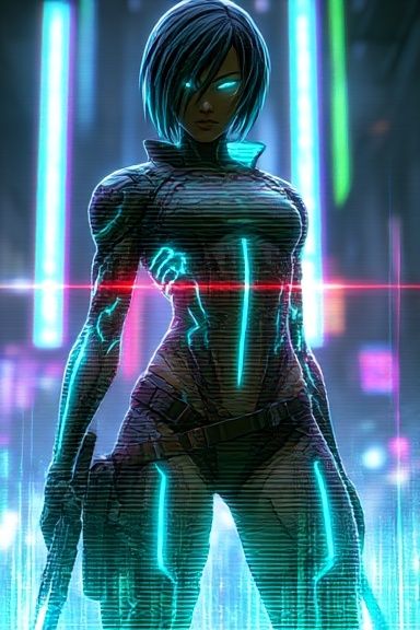 Cyberpunk Android Portrait Poster. poster detail