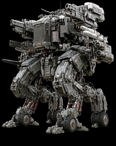 Mech Walker Digital Art Poster.