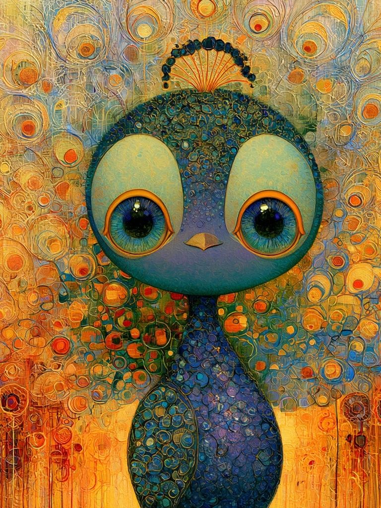 Peacock Dreamscape Illustration Poster. poster detail