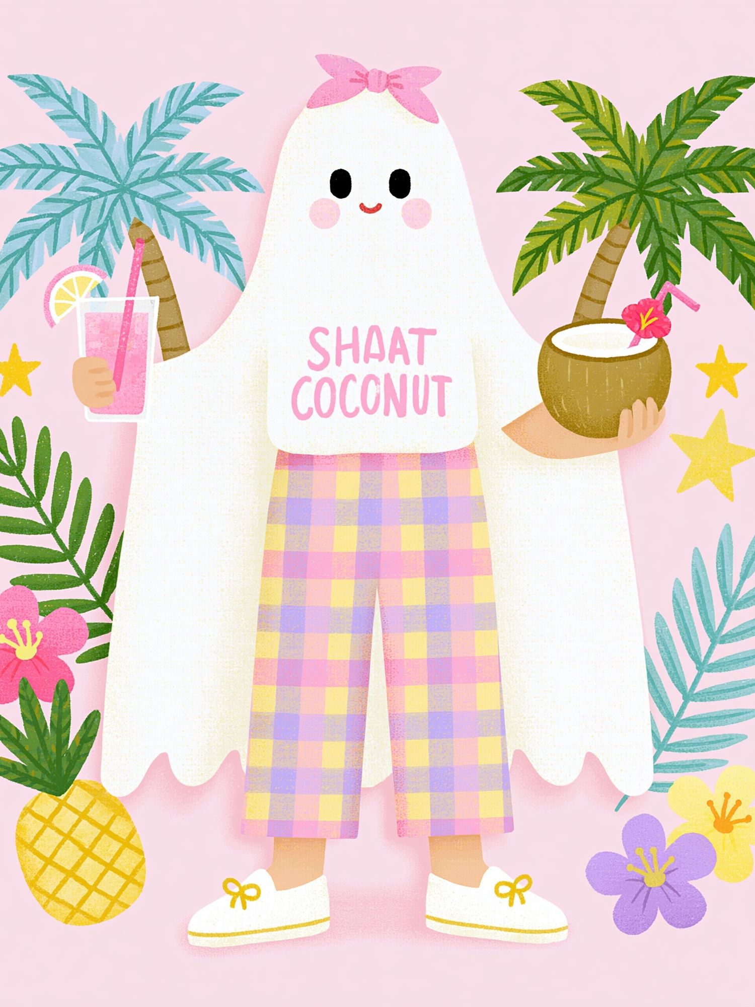 Shaft Coconut Tropical Ghost Poster. poster — illustration art