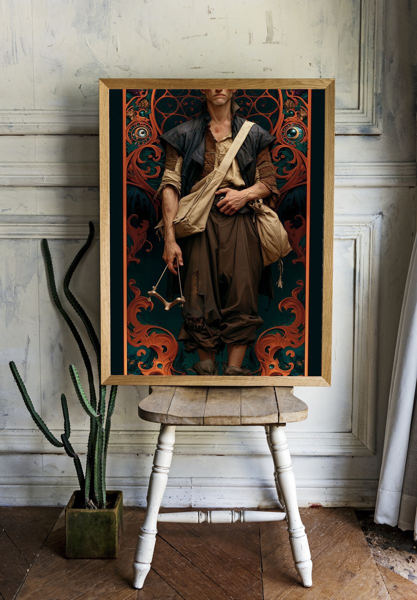 Fantasy Wanderer Illustration Poster. — room view 1