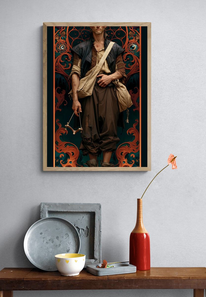 Fantasy Wanderer Illustration Poster. — room view 3