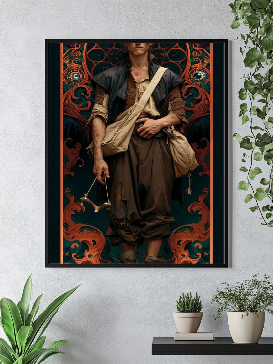 Fantasy Wanderer Illustration Poster. — room view 4